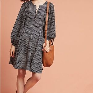 Anthropologie polka dot dress - black